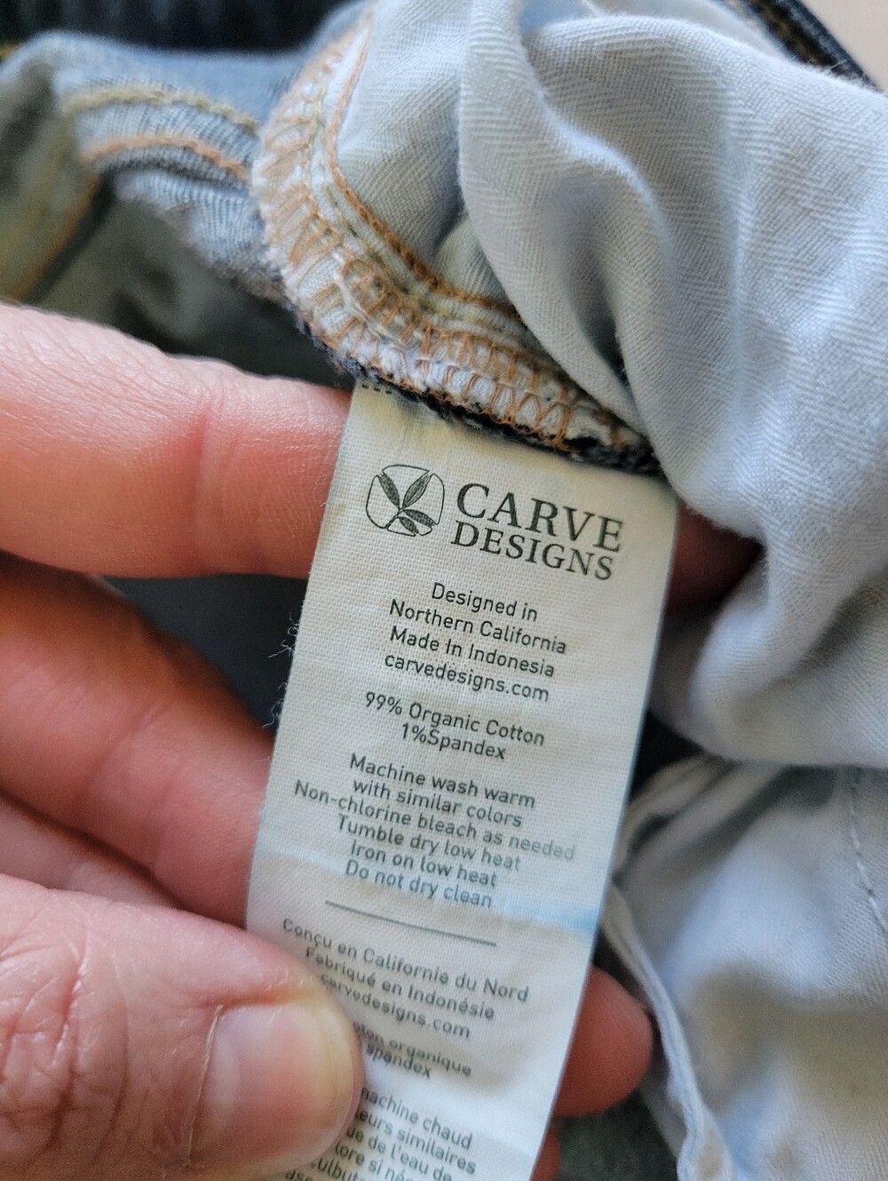 Carve Designs Womens Straight Leg Organic Cotton Dark Blue Jeans Raw Hem Size 12 - Picture 3 of 4